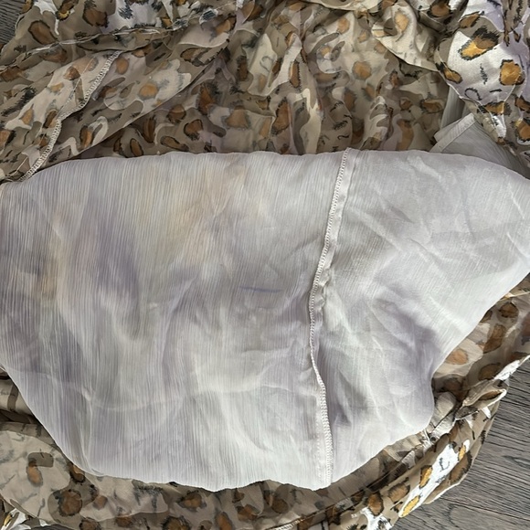 2B Bebe sheer Neutral leopard print maxi dress Sz M - Picture 12 of 16